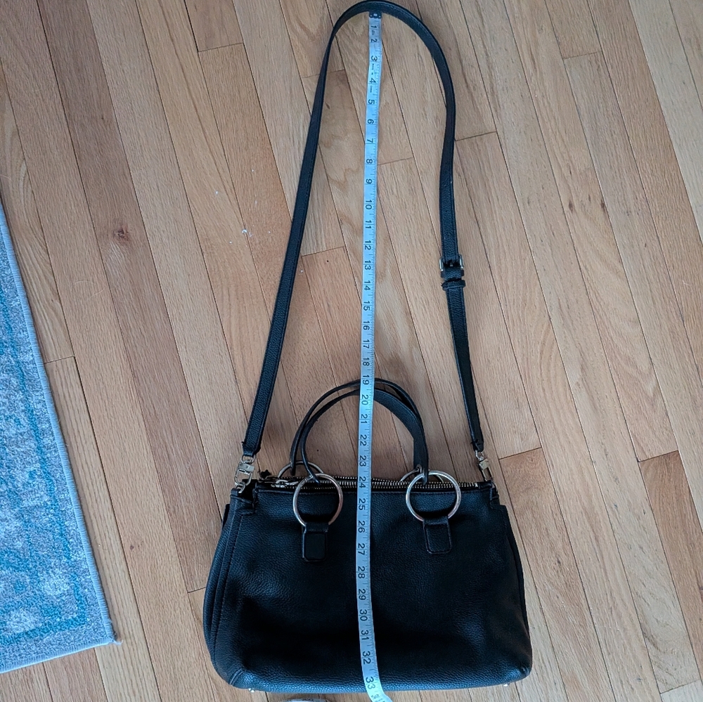 GUESS Los Angeles Black Pebbled Triple Entry Satchel Crossbody - Picture 5 of 12